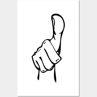 Cartoon Hand Thumbs Up Symbol Posters and Art